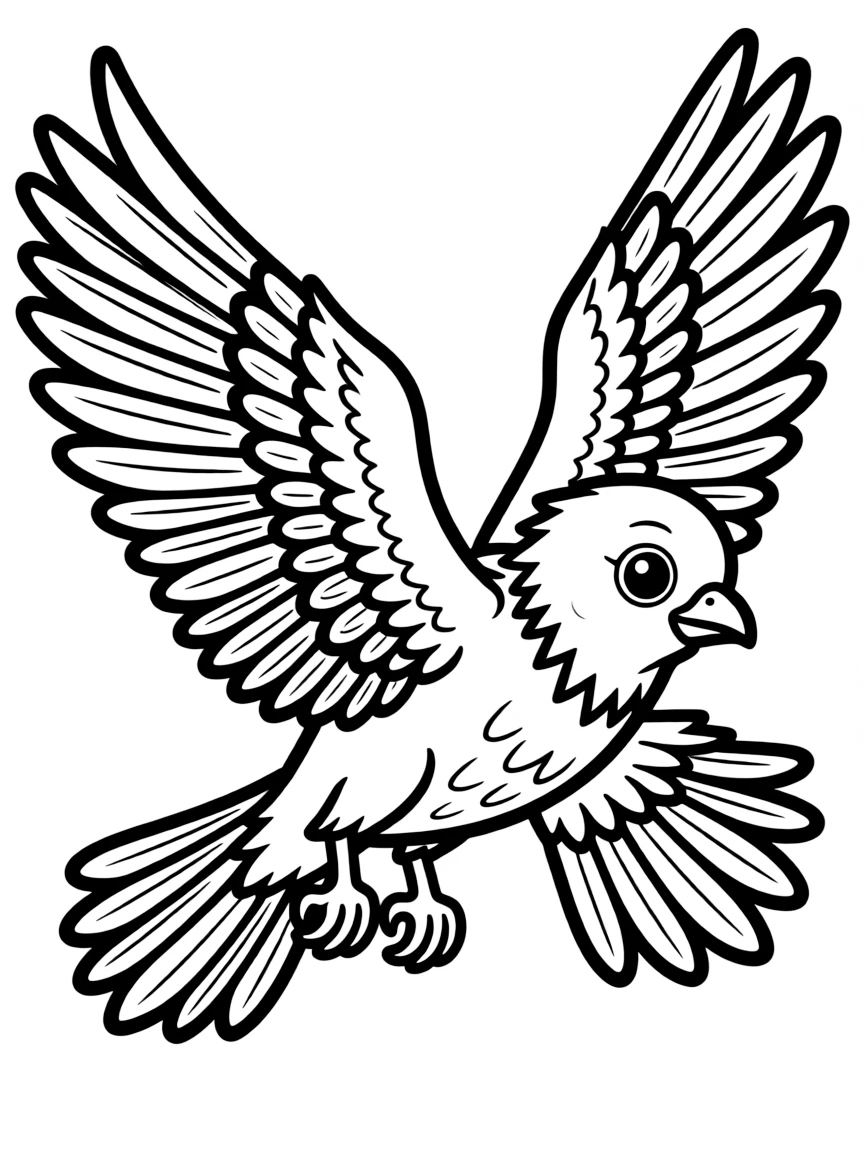 A flying bird.