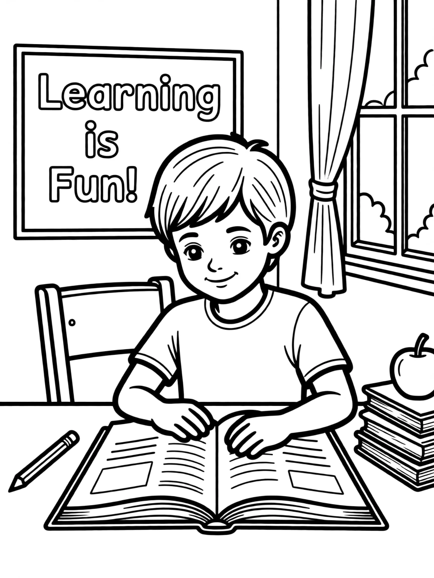 A learning child.