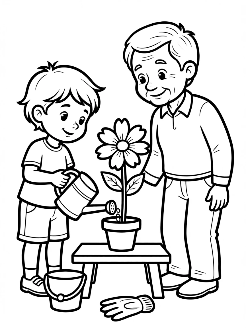 A helping child.