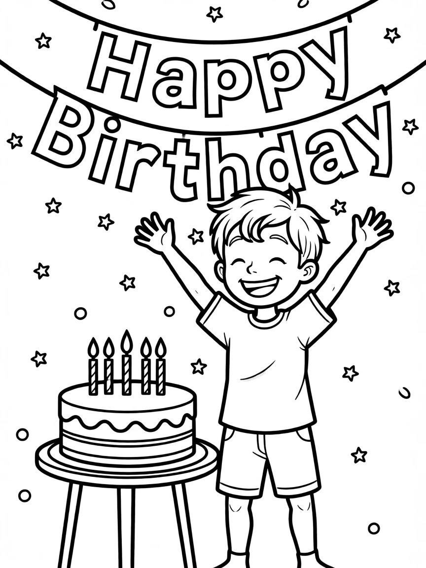 A celebrating child.