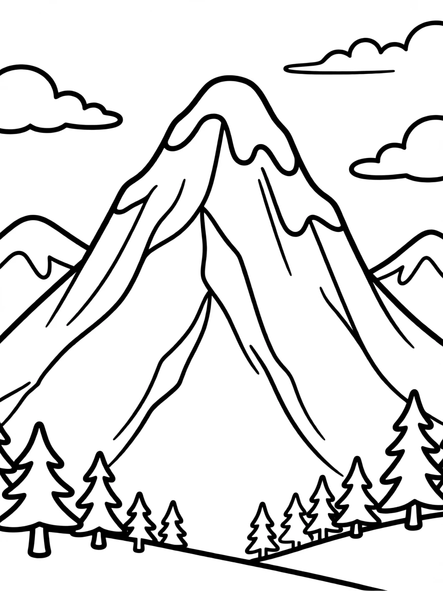 A snowy mountain peak.