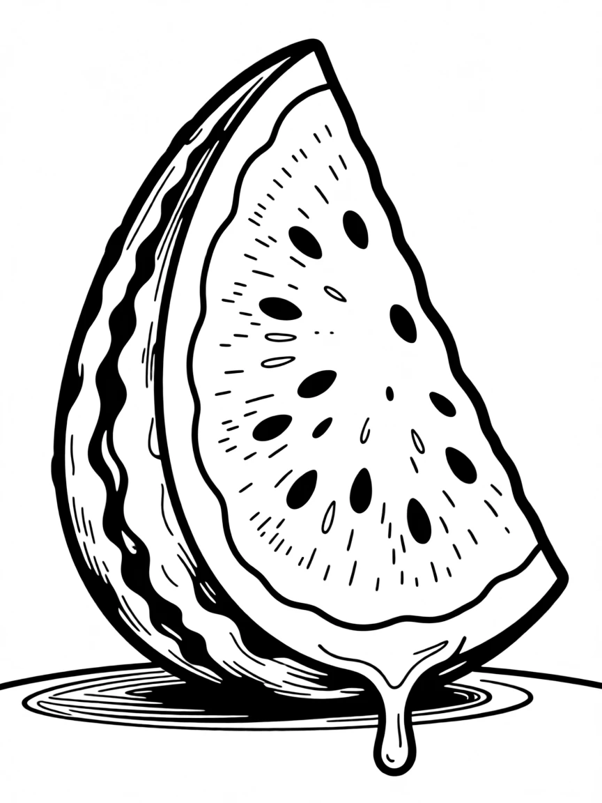 A juicy watermelon slice.
