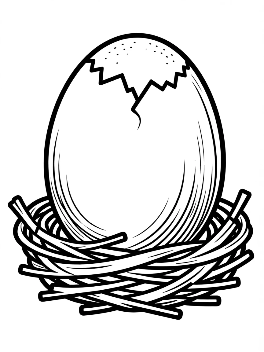 A fresh egg with a crack.