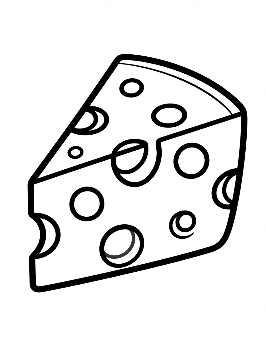 A slice of cheese with holes.