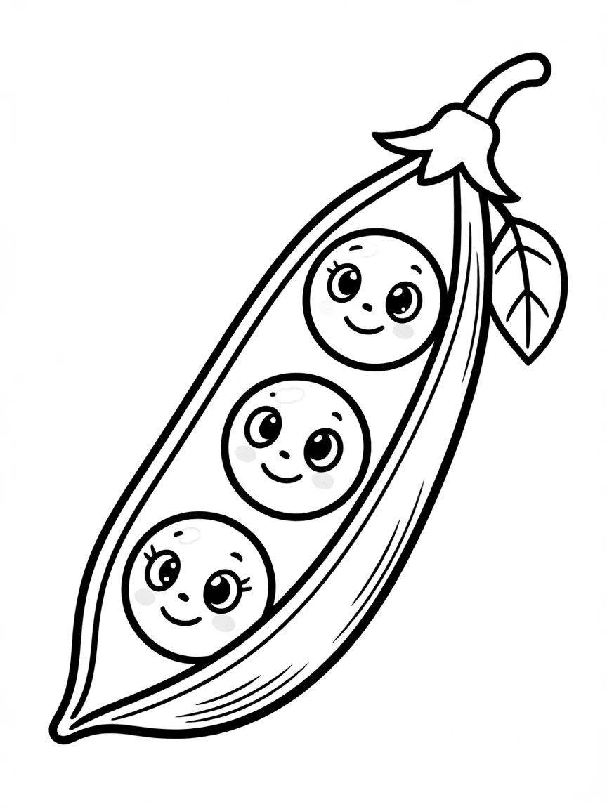 A green pea in a pod.