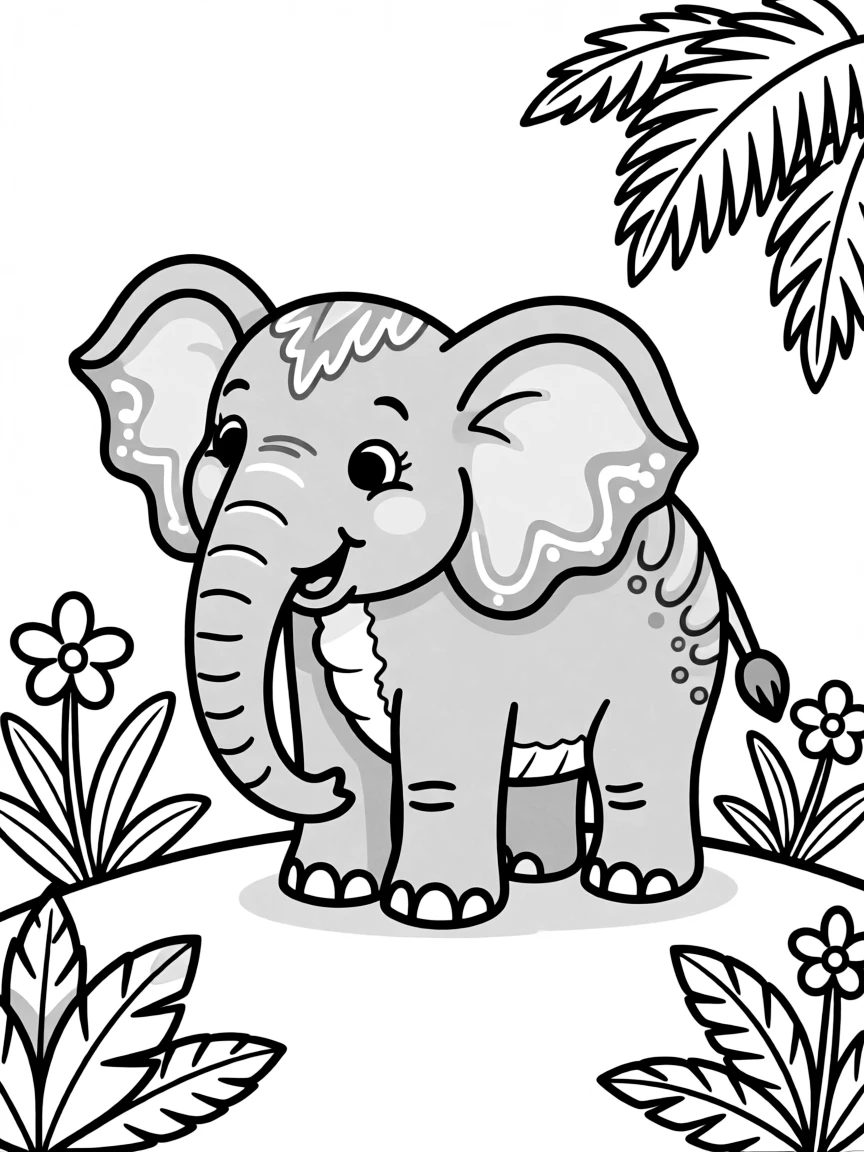 A grey elephant.