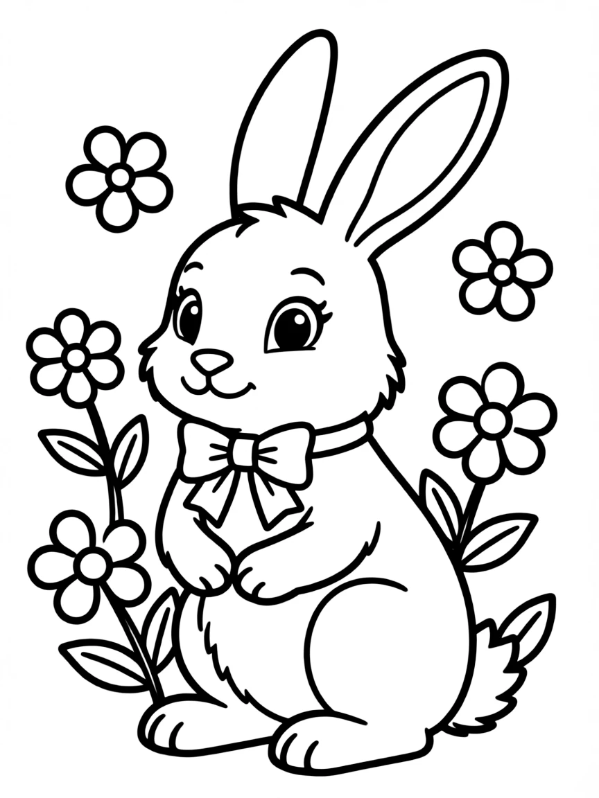 A white bunny with long ears.