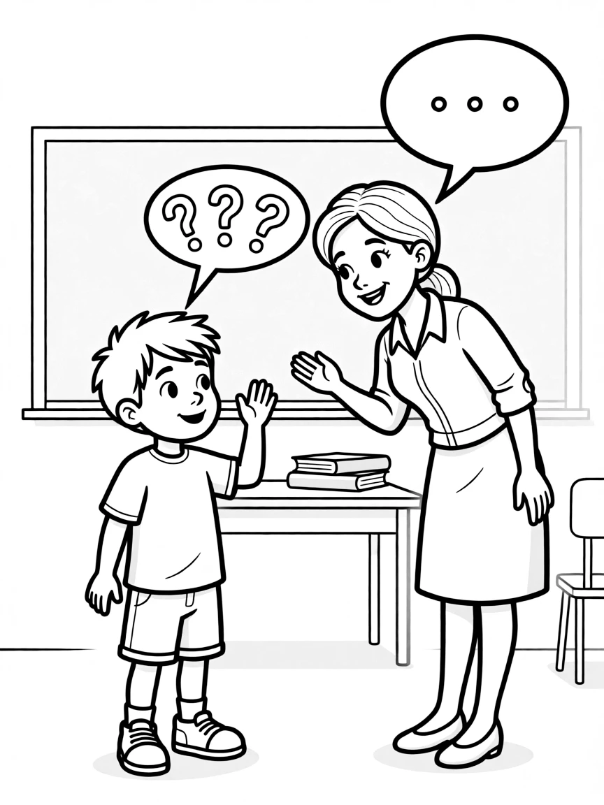 A curious child asking questions.