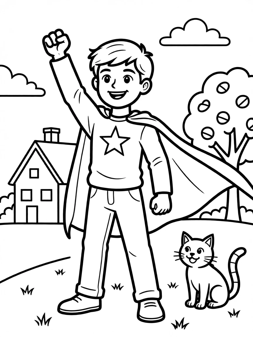 A brave hero saving the day.