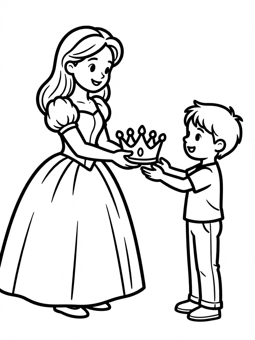 A kind princess sharing her crown.
