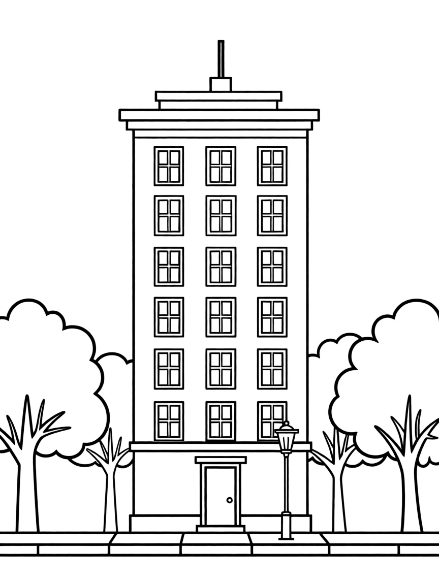 A building structure standing tall.