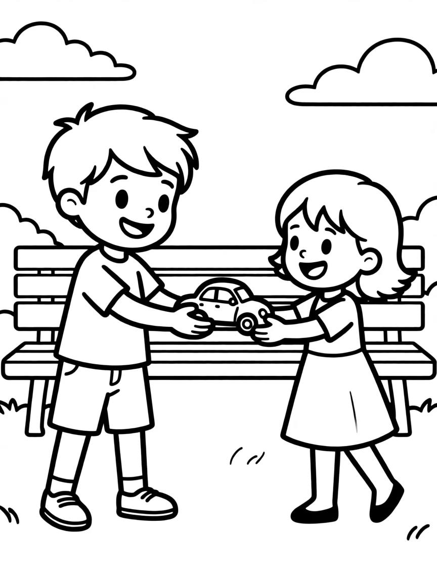 A sharing child giving.