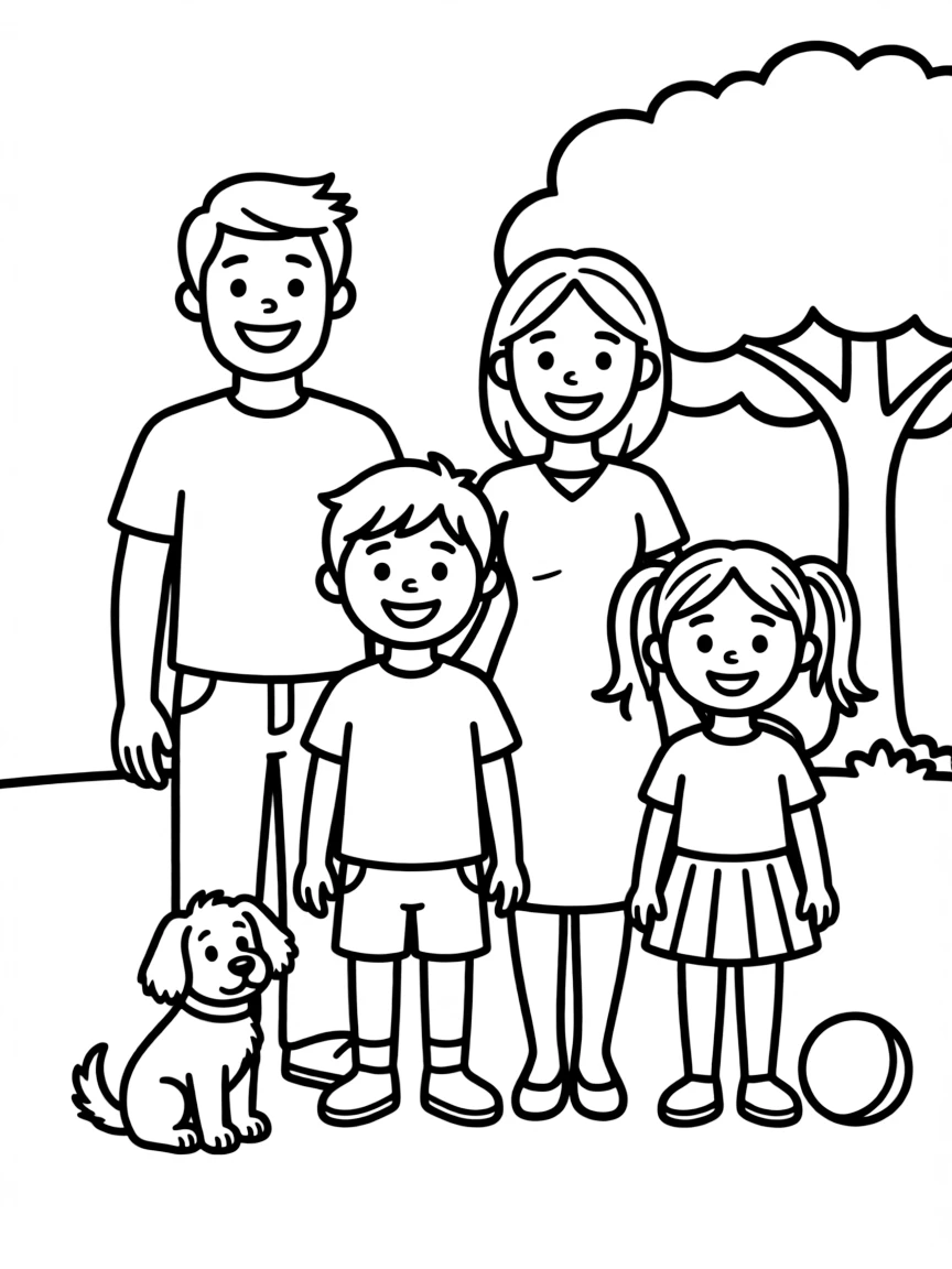 A happy family together.