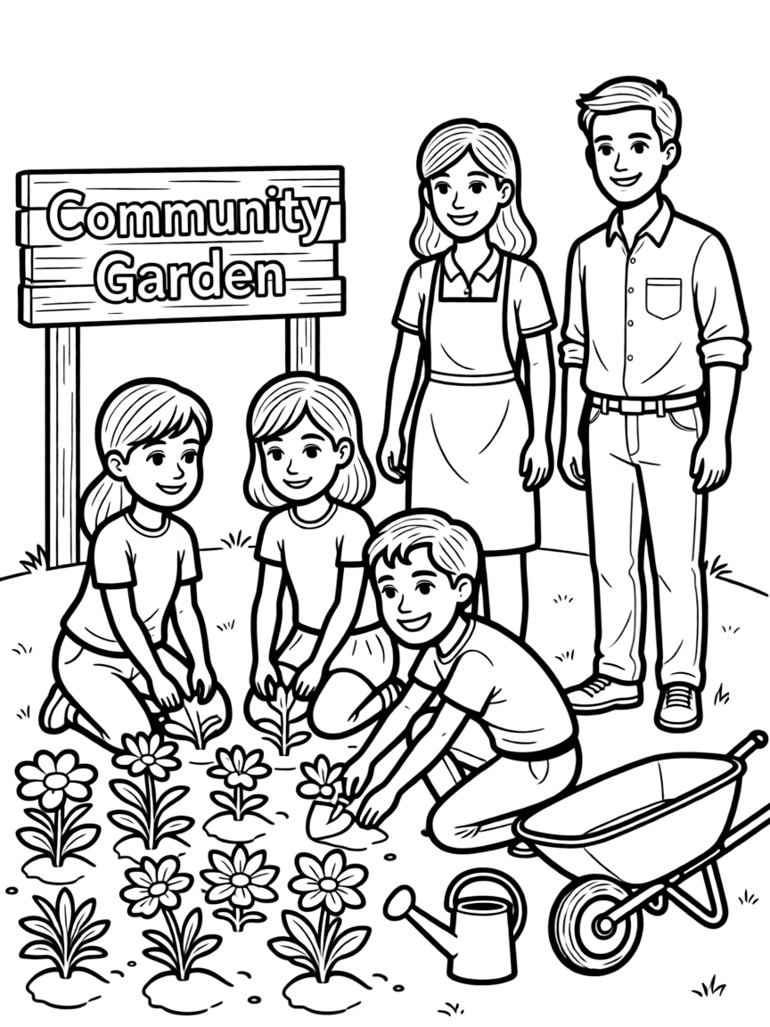 A friendly community working together.