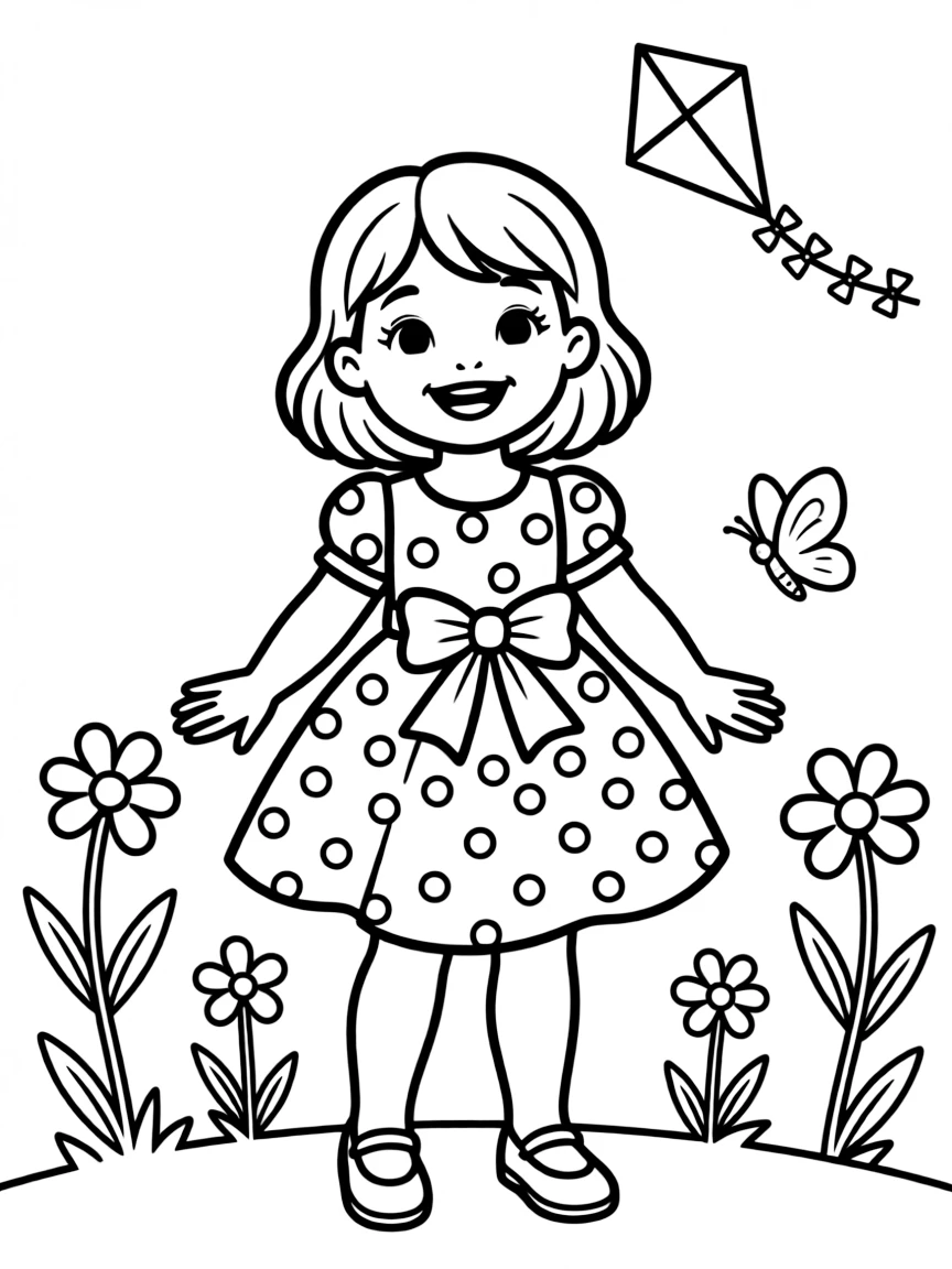 (clothing) A polka-dotted summer dress with a bow
