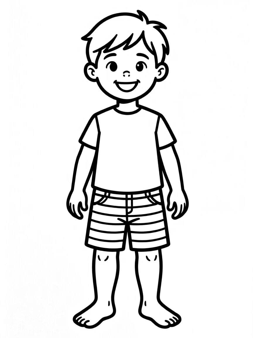 (clothing) A pair of shorts with a striped pattern
