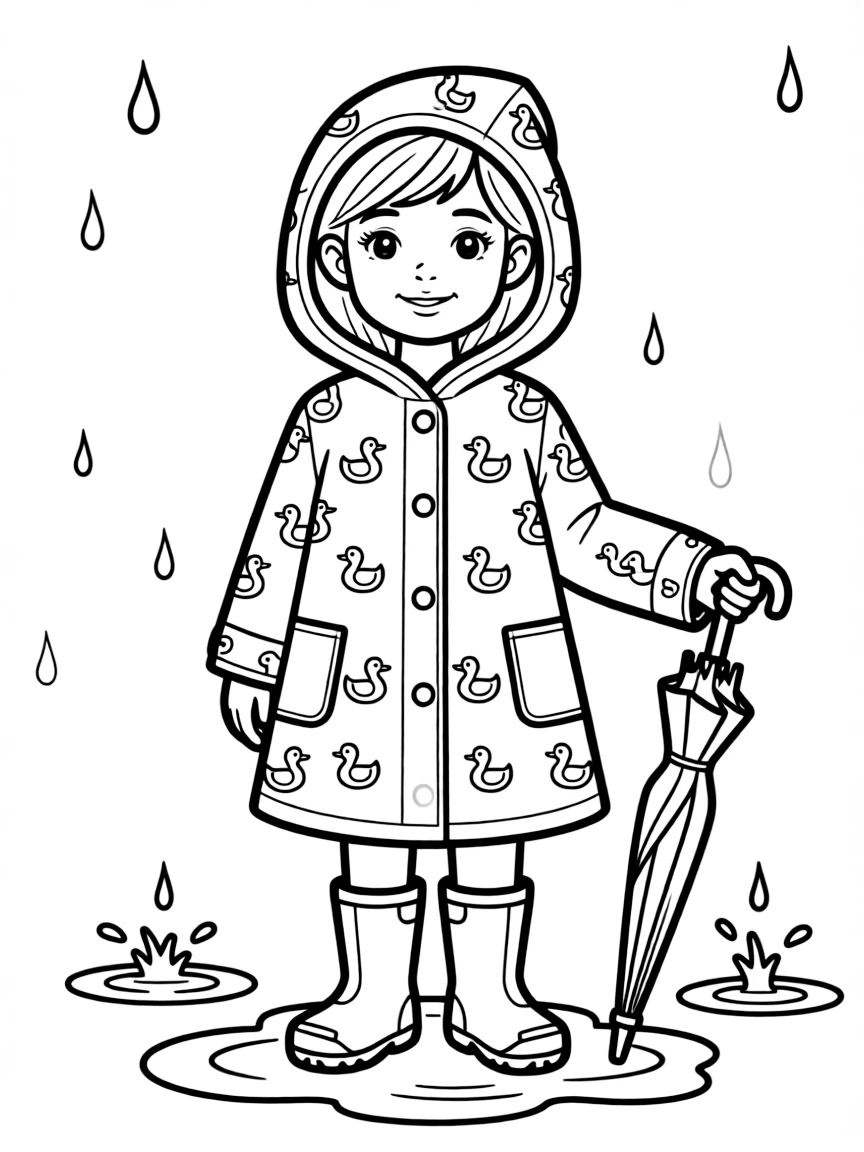 (clothing) A raincoat with duck patterns