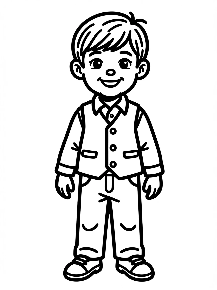 (clothing) A simple vest over a shirt