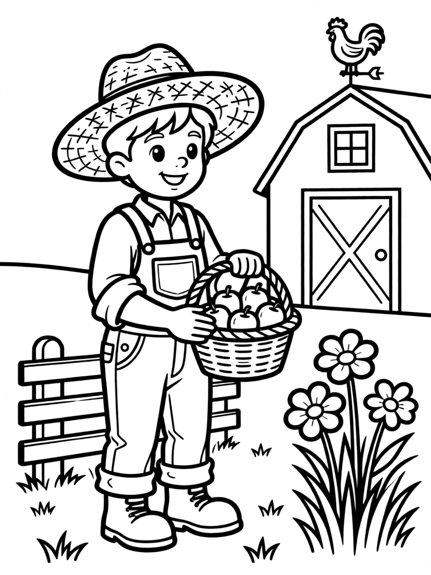 (clothing) A farmer outfit with a straw hat