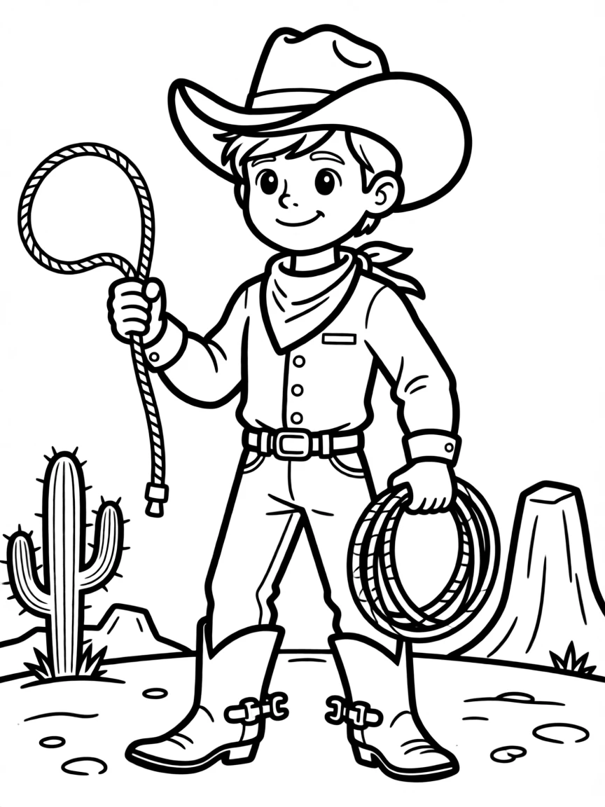 (clothing) A cowboy outfit with boots and a hat