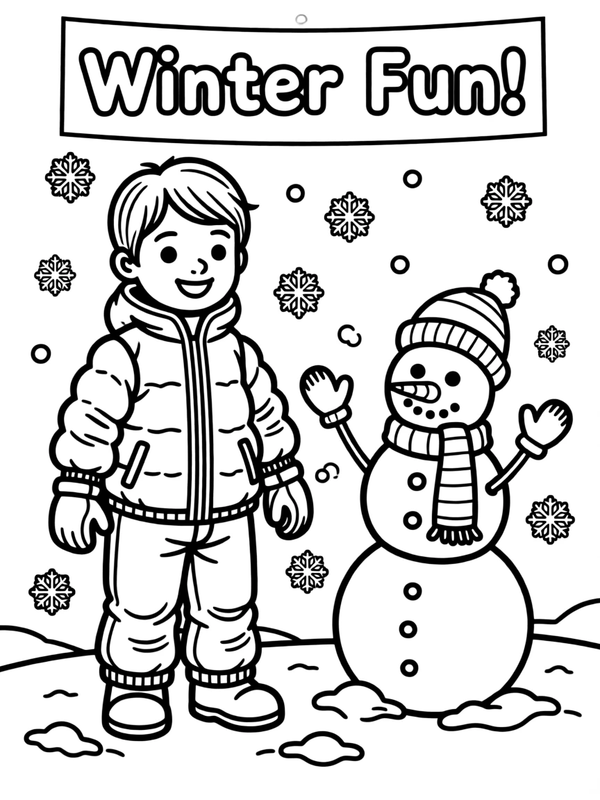 (clothing) A winter snowsuit with gloves
