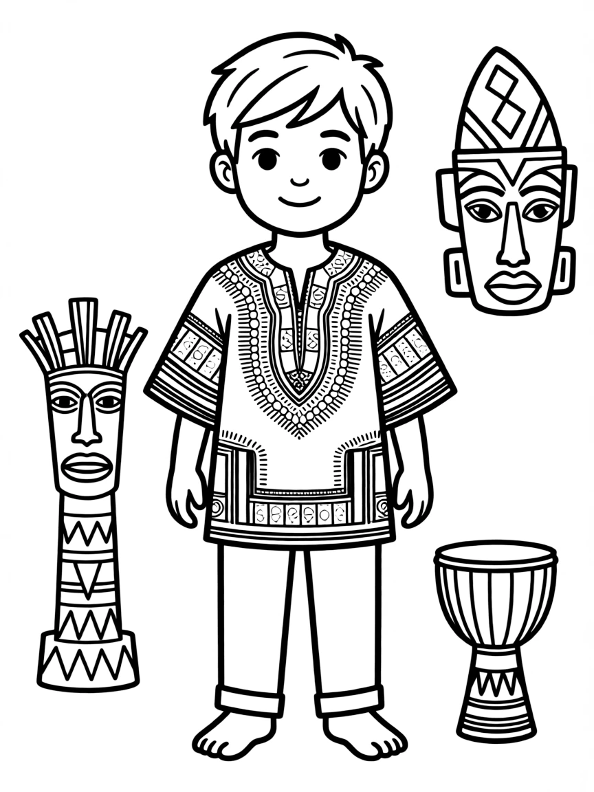 (clothing) A traditional African dashiki