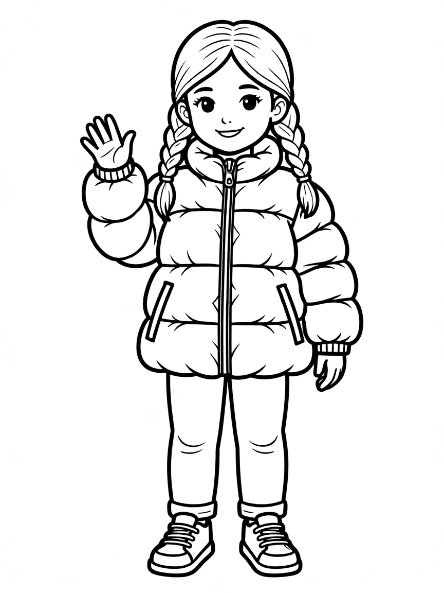 (clothing) A puffy down jacket with a zipper