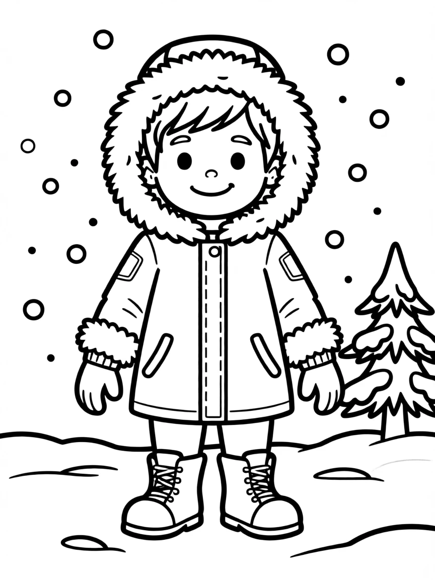(clothing) A parka jacket with fur lining