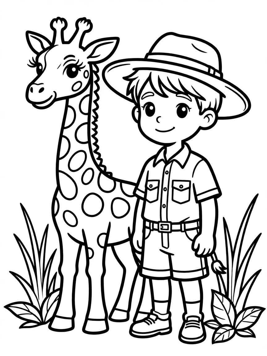 (clothing) A safari outfit with a wide hat
