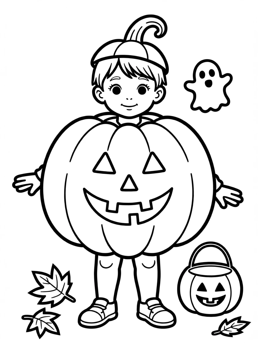 (clothing) A Halloween pumpkin costume