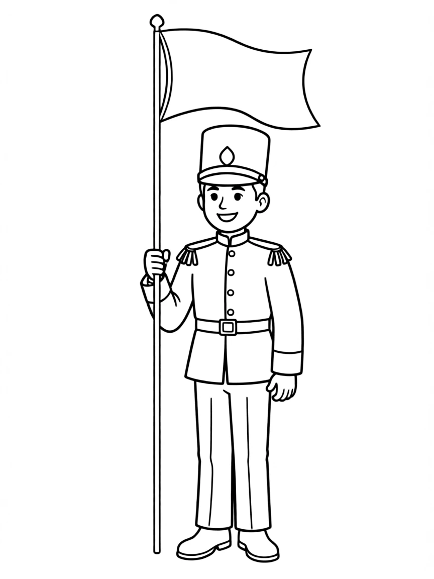 (clothing) A marching soldier's uniform