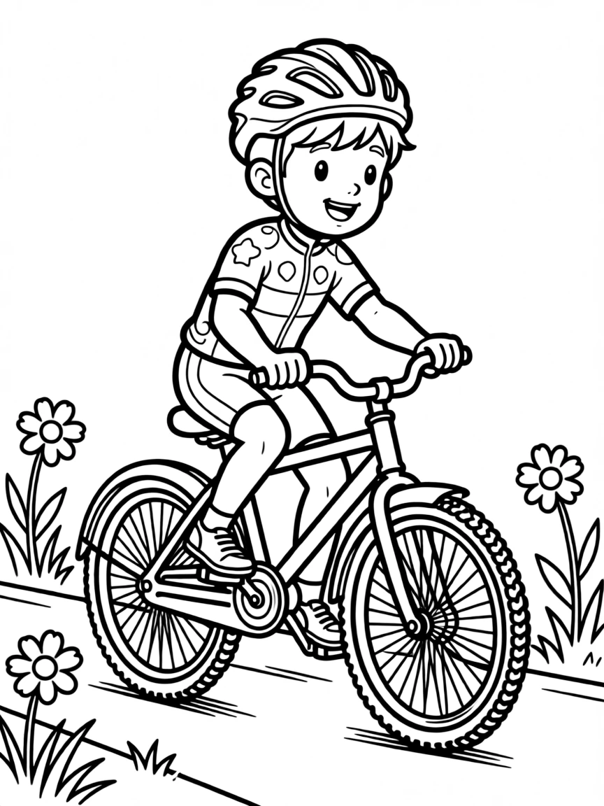 (clothing) A cycling jersey and helmet