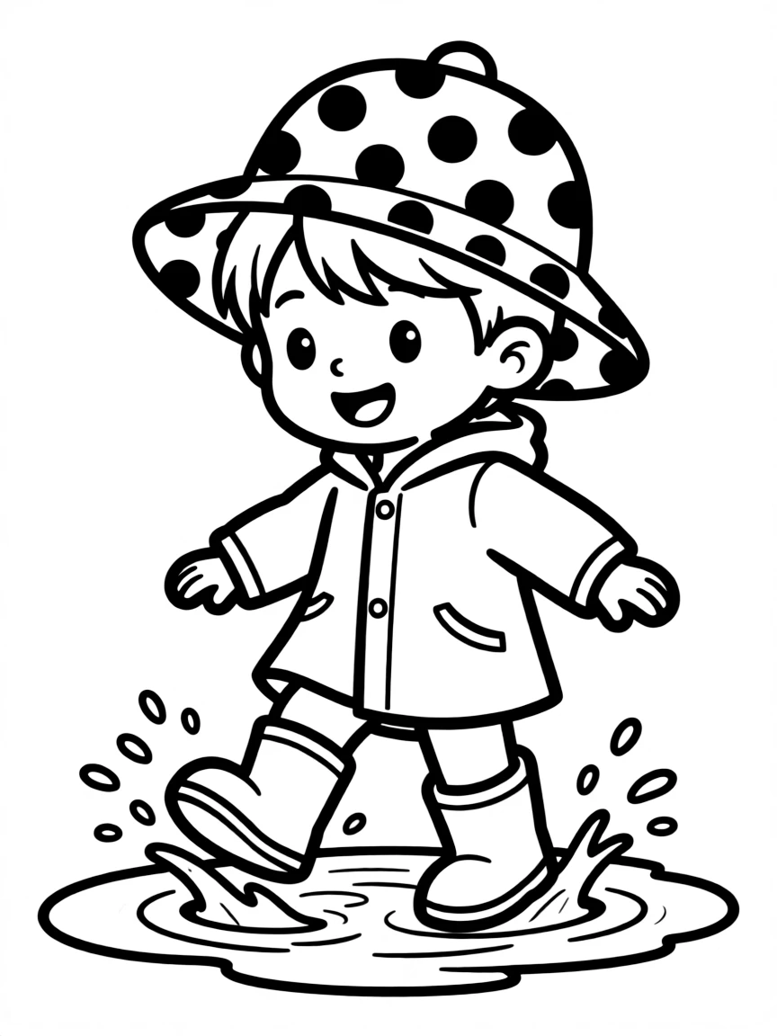 (clothing) A polka dot rain hat
