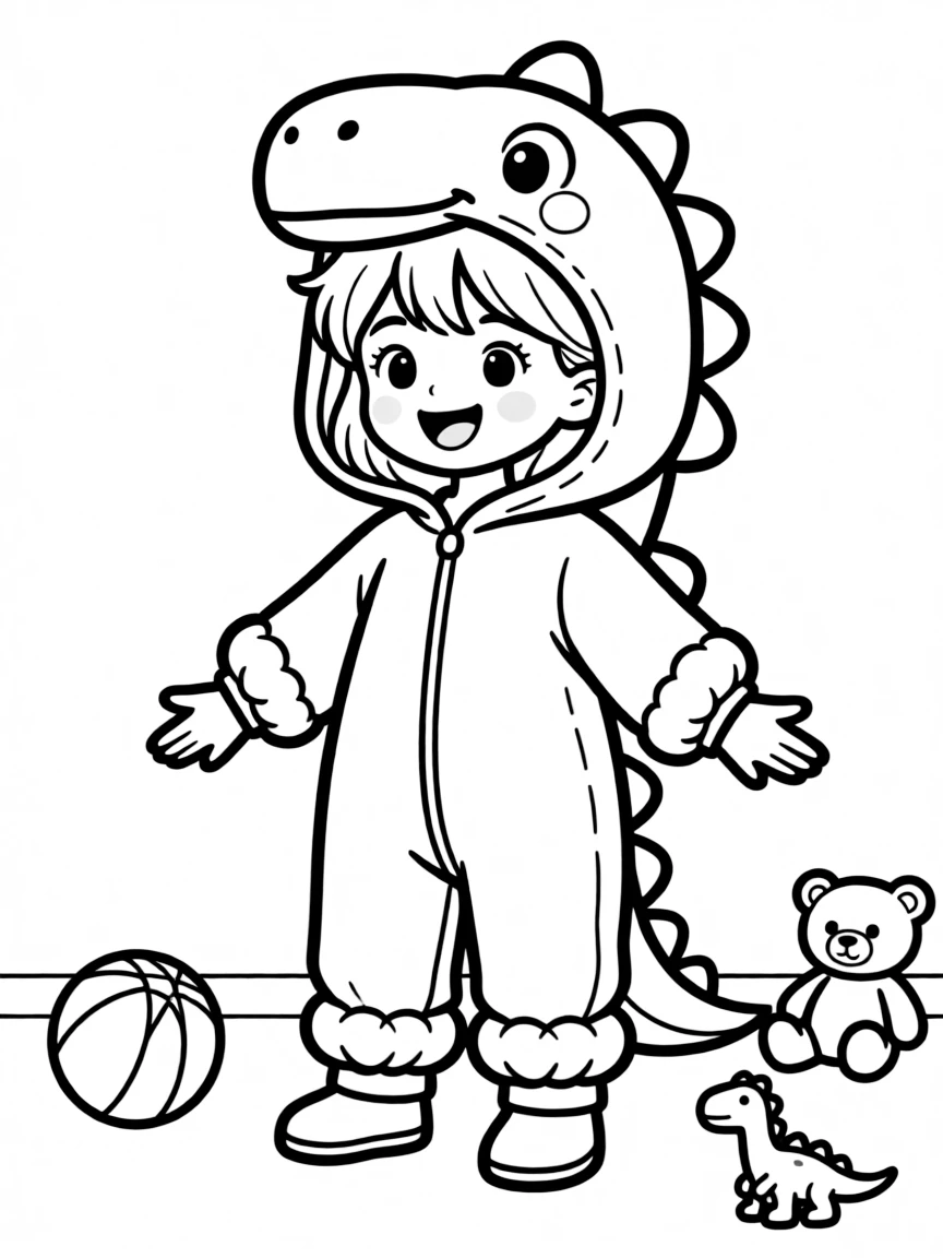 (clothing) A onesie with dinosaur spikes
