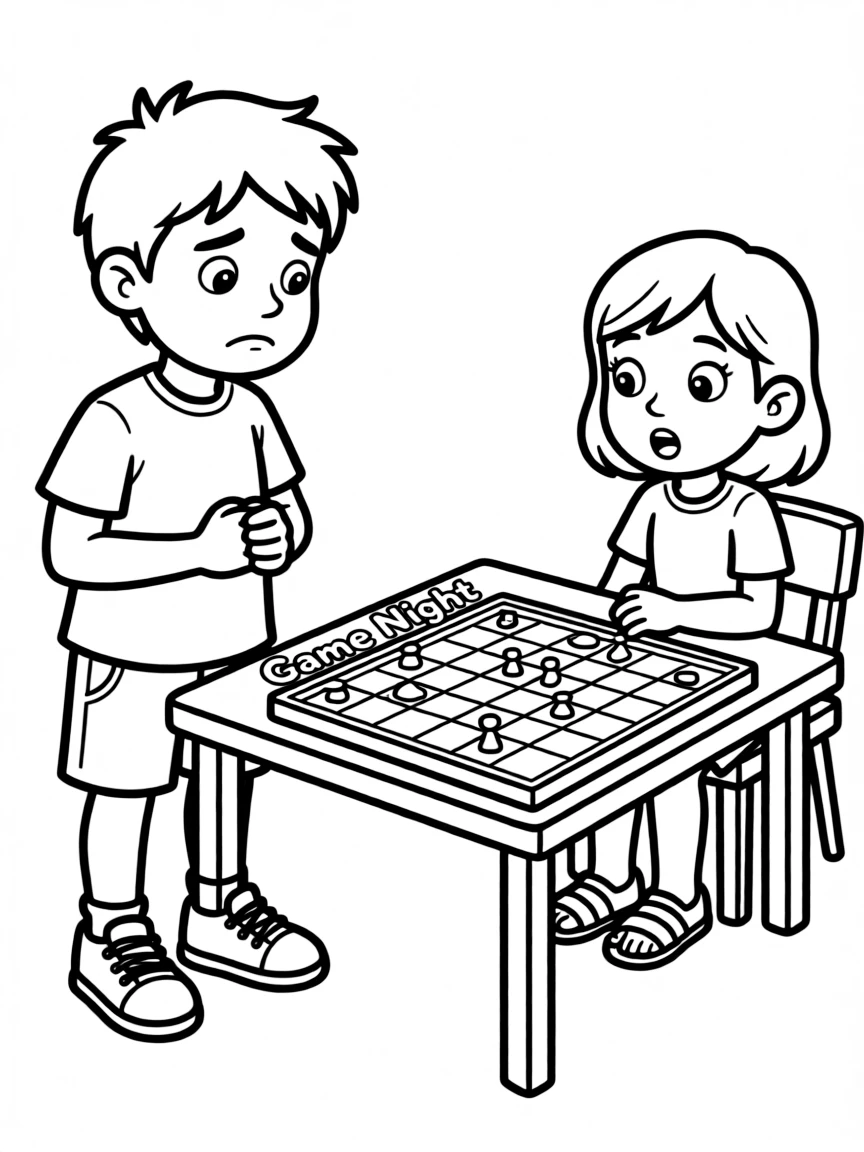 A kid feeling guilty after cheating on a game