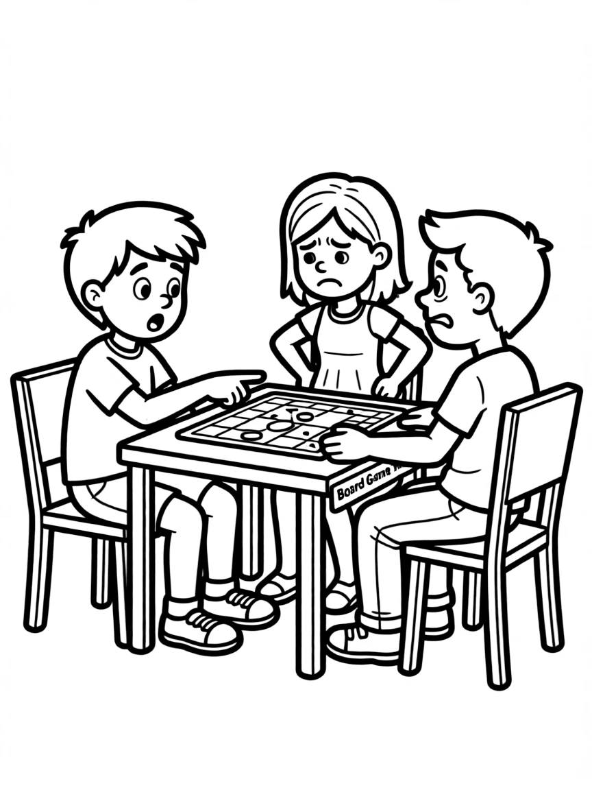 Friends arguing after someone cheated during a board game