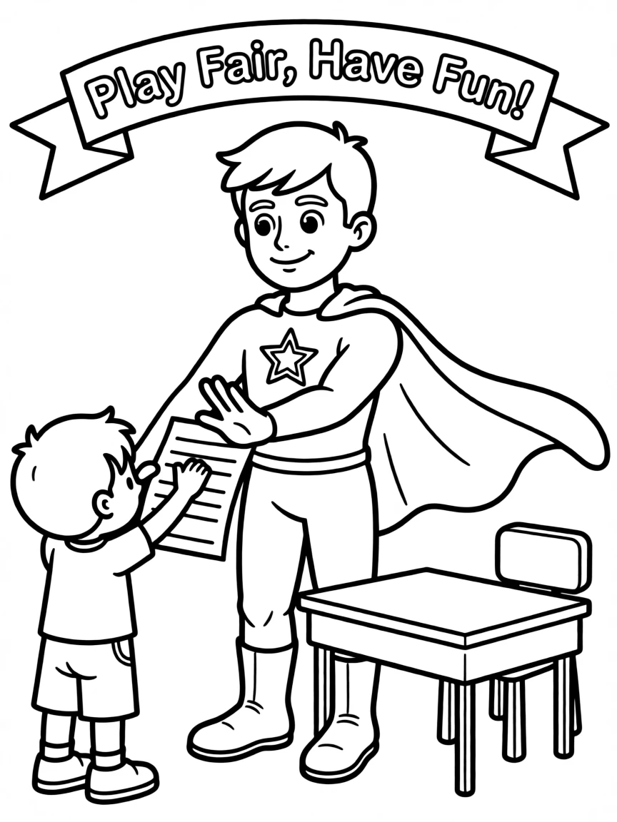 A superhero stopping cheating in a fun way