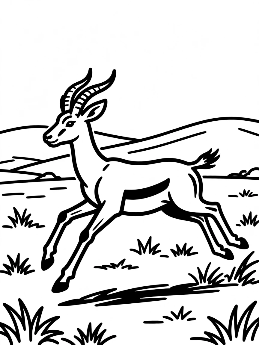 A graceful gazelle bounding across the plains