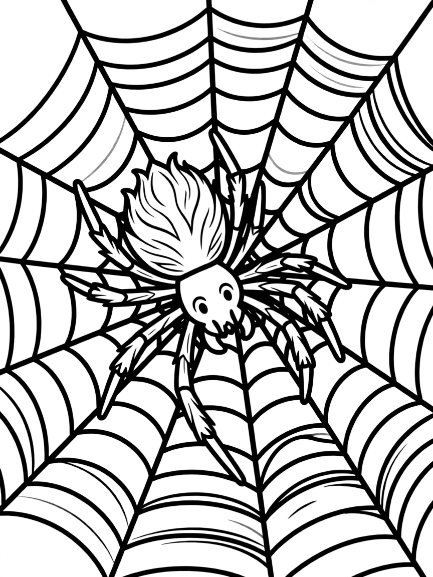 A spinning spider weaving an intricate web