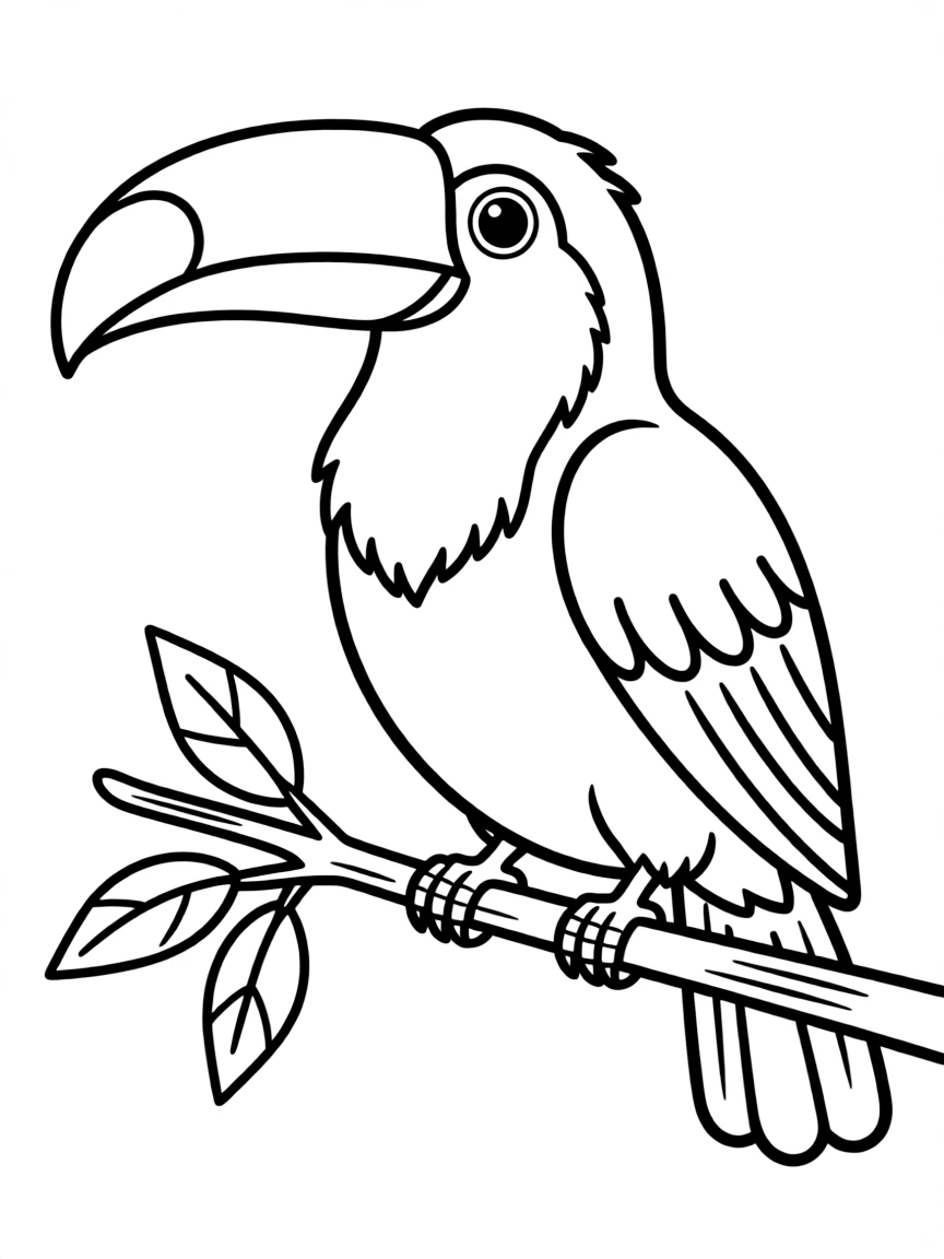 A colorful toucan with an enormous beak