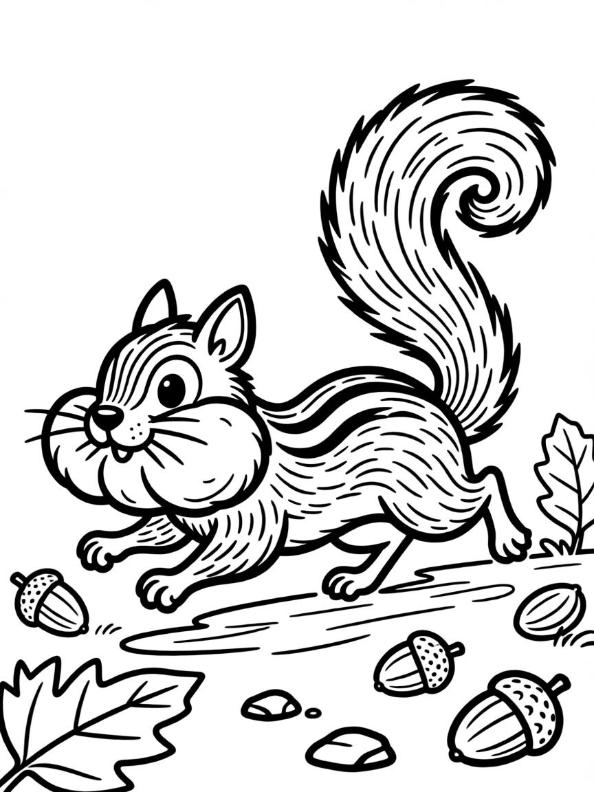 A scurrying chipmunk with stuffed cheeks