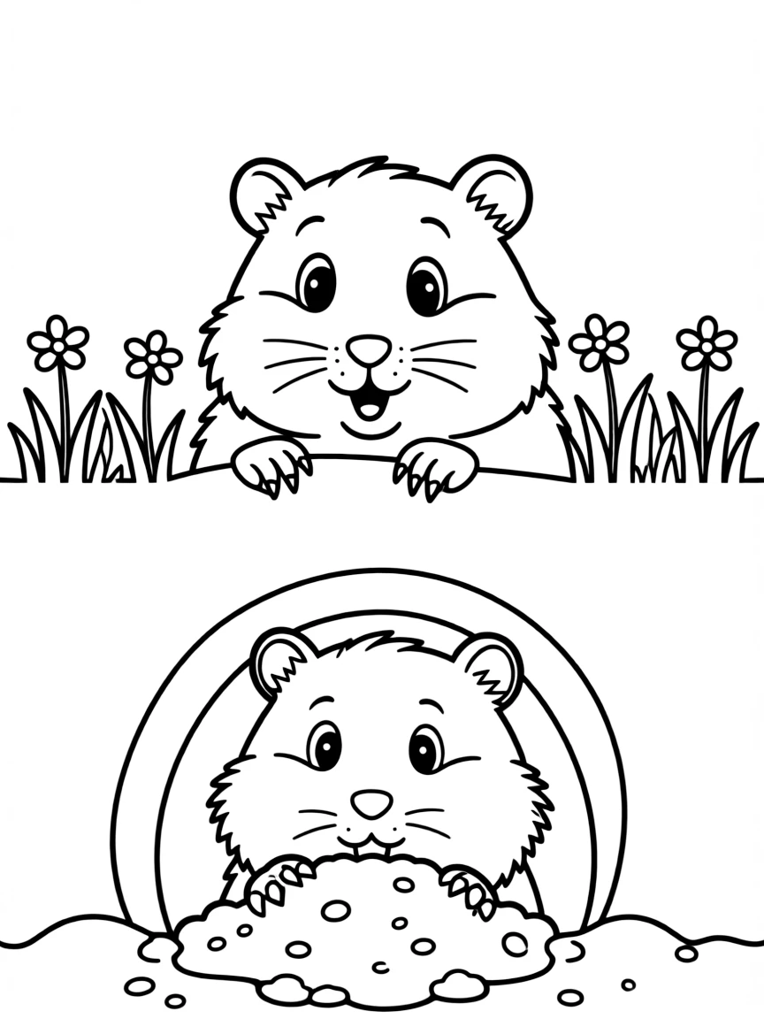 A burrowing gopher emerging from underground