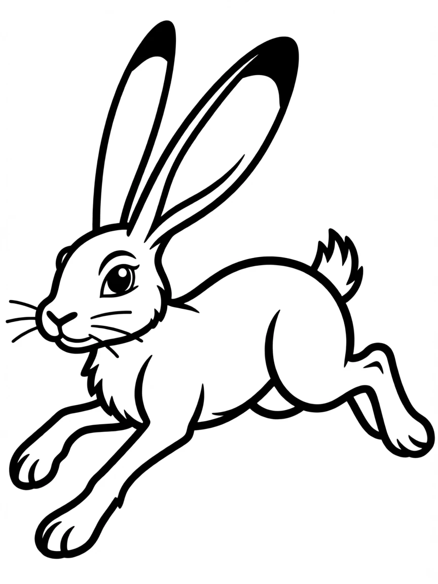 A running jackrabbit with enormous ears