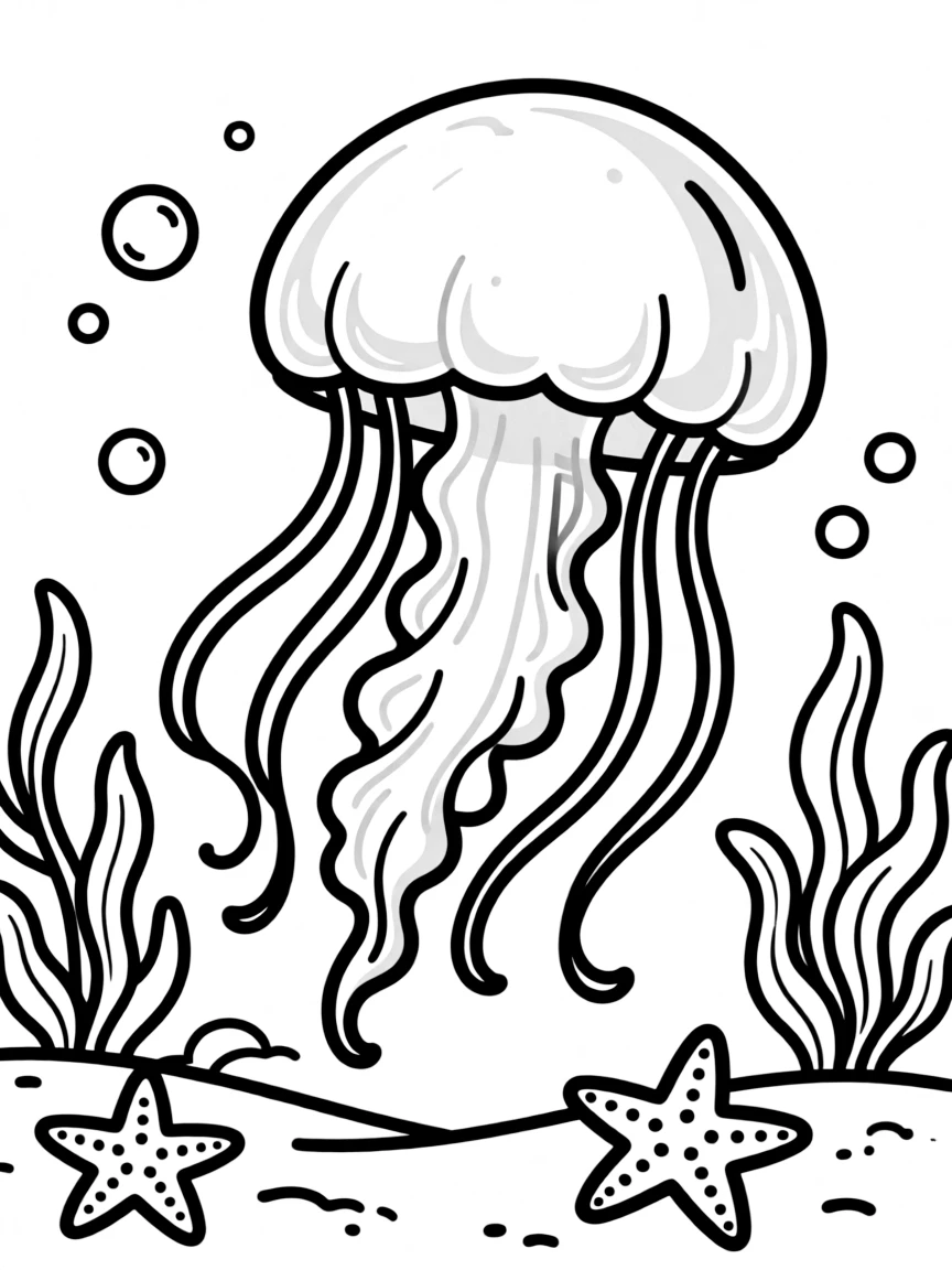 A graceful jellyfish floating translucently