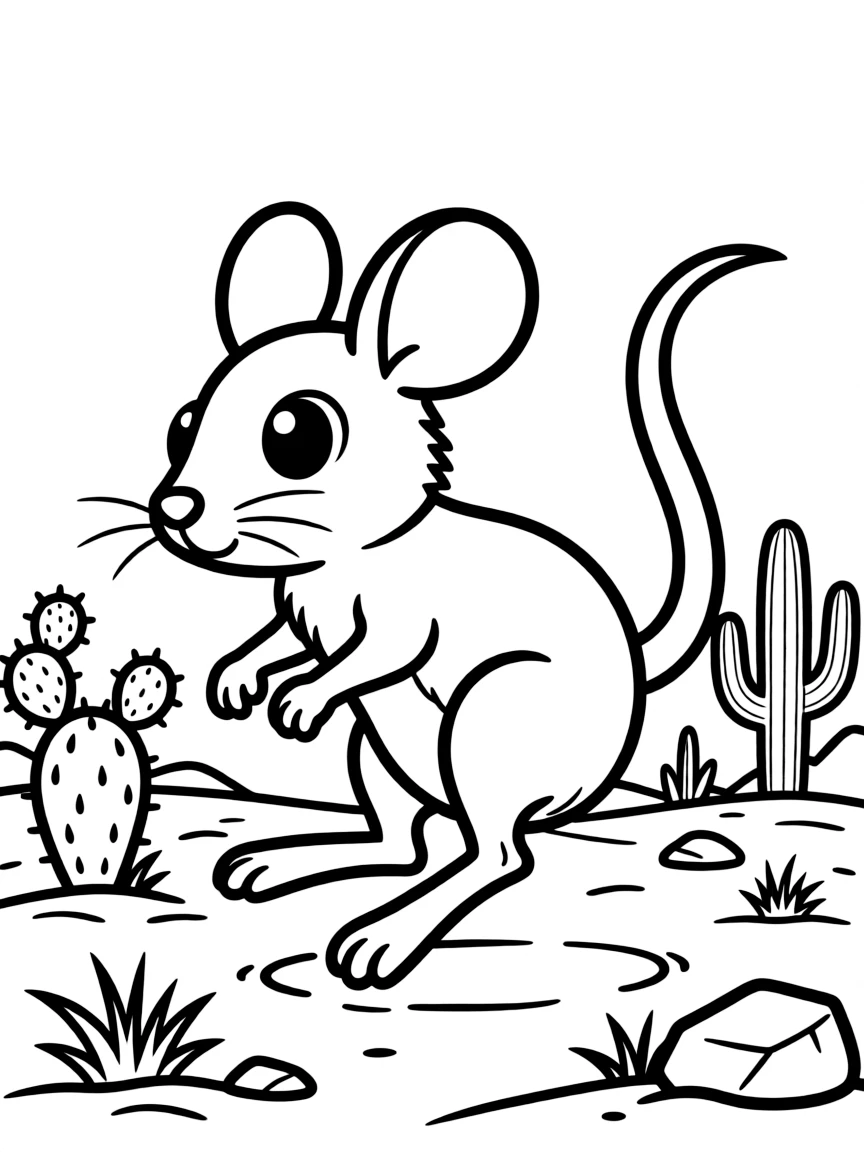 A hopping desert kangaroo rat