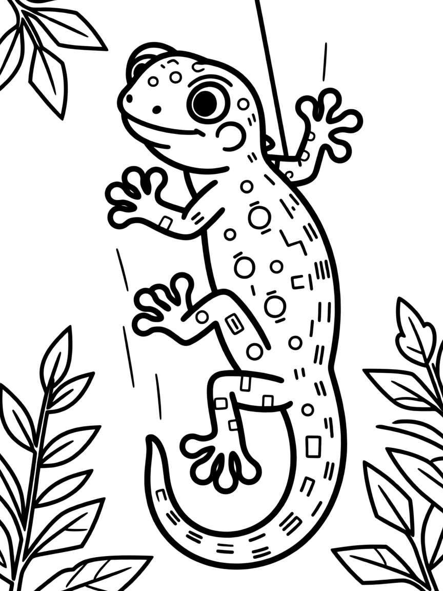 A climbing gecko with suction cup feet