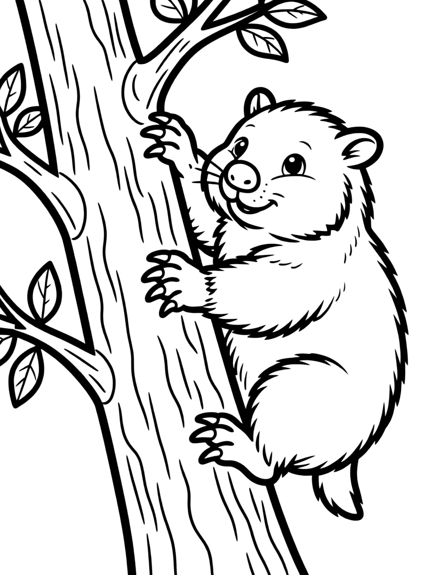 A climbing wombat with sturdy claws