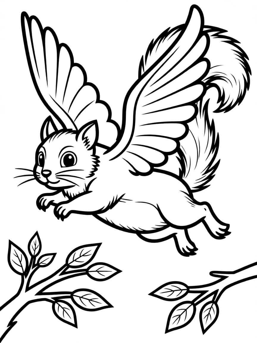 A gliding flying squirrel with membrane wings