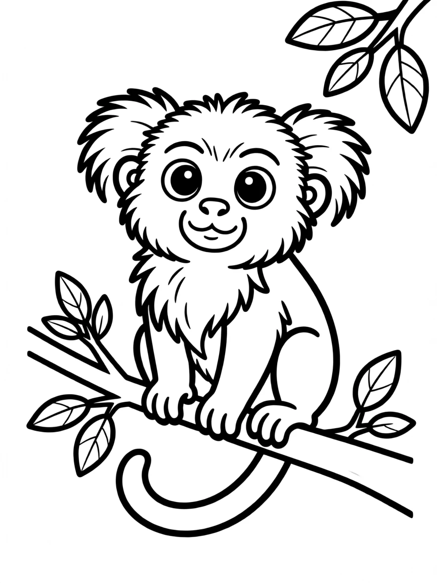 A tiny marmoset with tufted ears
