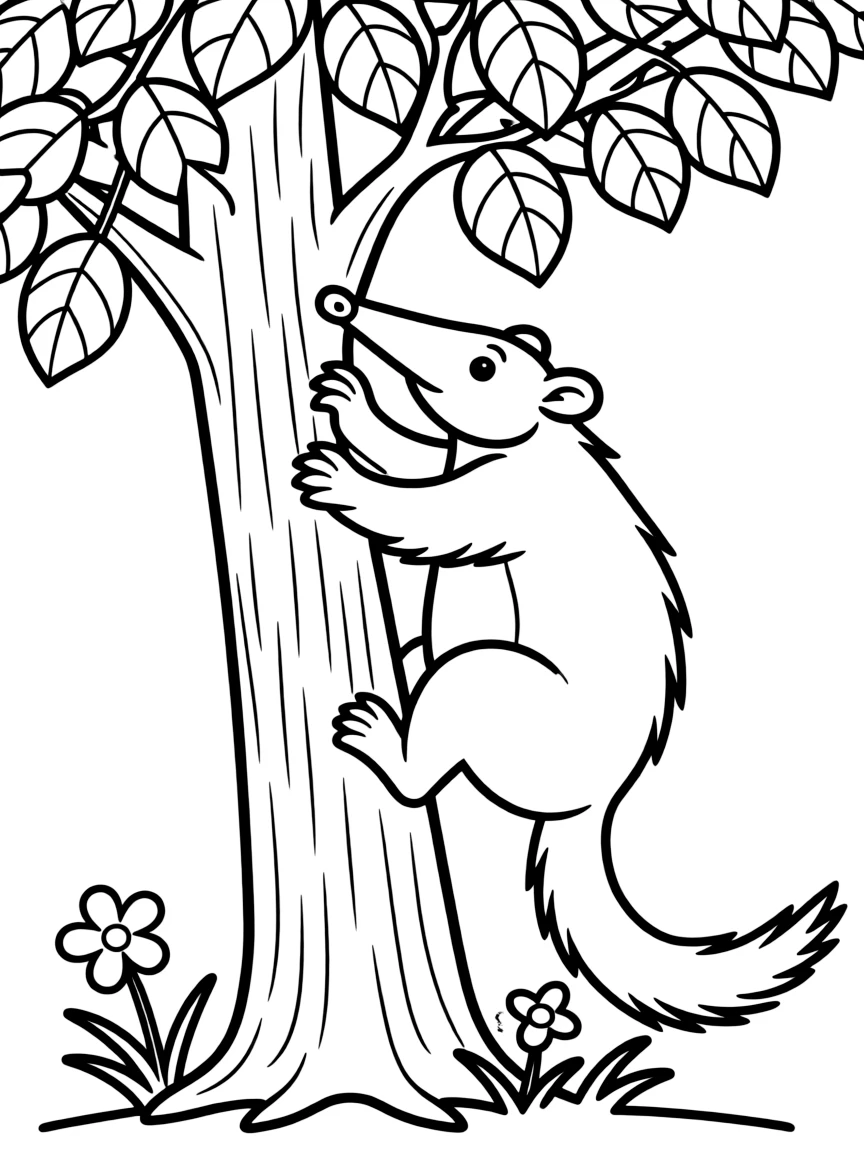 A climbing anteater with curved claws